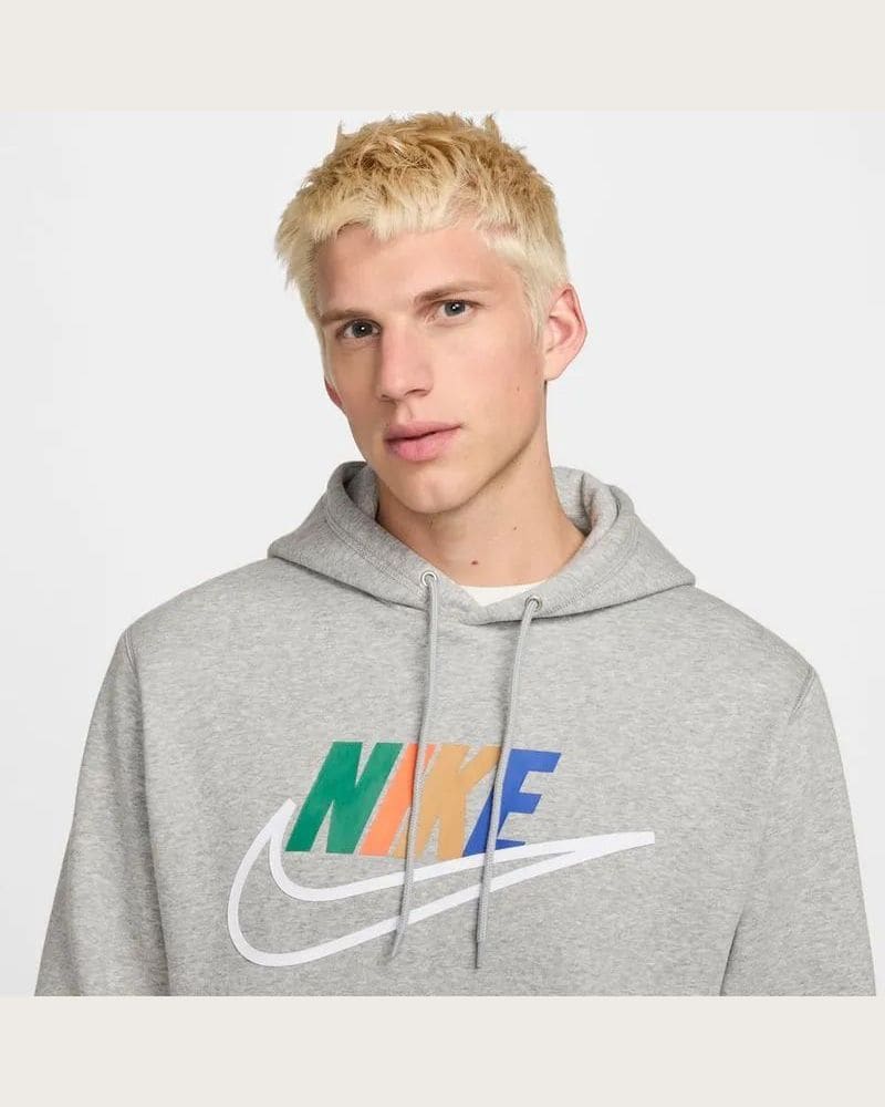 Pánska mikina s kapucňou NIKE M NK CLUB BB HDY FUTURA BLOCK-063 DK GREY HEATHER SMOKE GRY – fotka 2