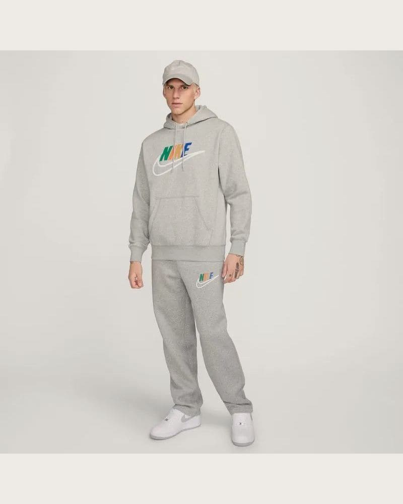 Pánska mikina s kapucňou NIKE M NK CLUB BB HDY FUTURA BLOCK-063 DK GREY HEATHER SMOKE GRY – fotka 4