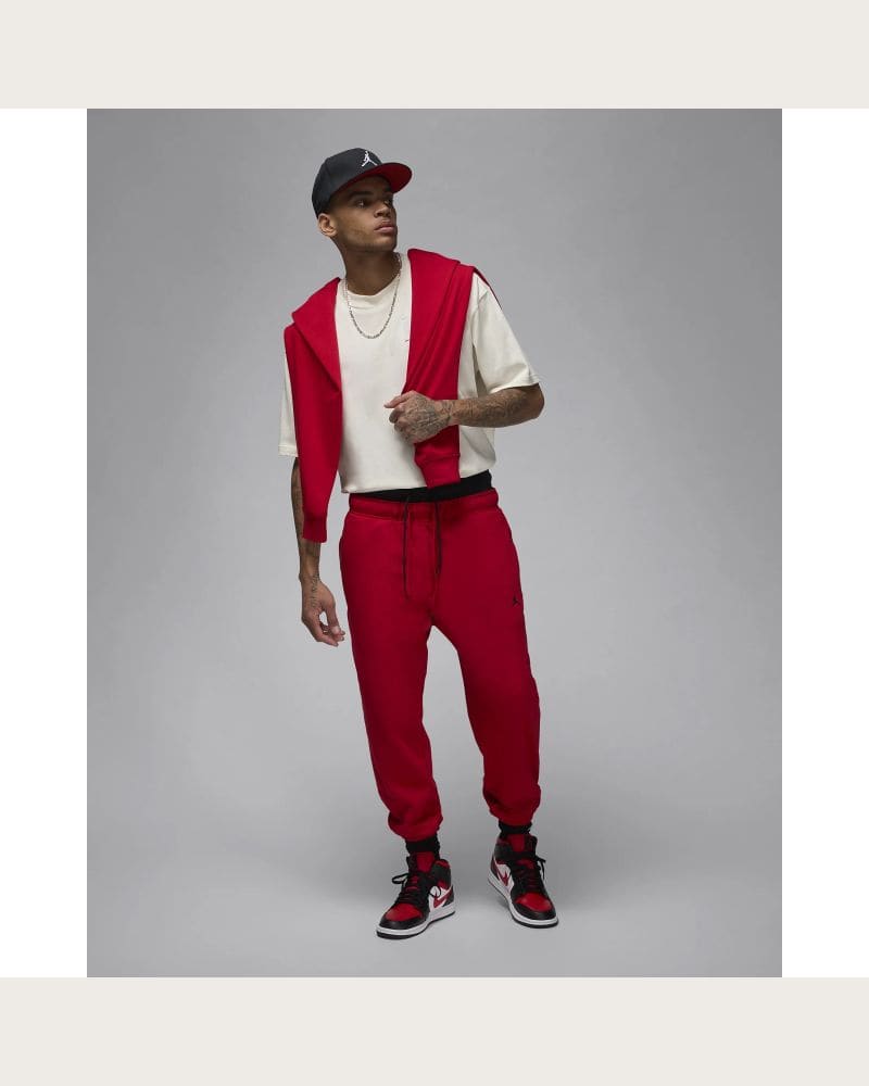 Pánske zateplené tepláky NIKE JORDAN DF SPRT CSVR FLC PANT-687 GYM RED BLACK – fotka 3