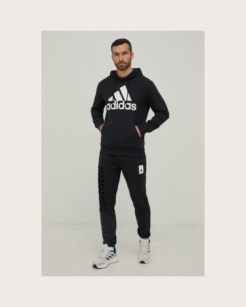 Pánska mikina s kapucňou ADIDAS M BL FT HD-IC9363-Black – fotka 4