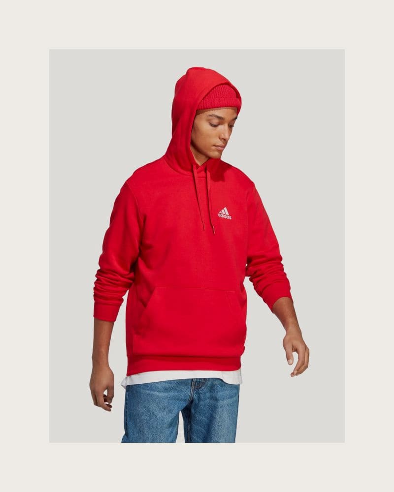 Pánska mikina s kapucňou ADIDAS M FEELCOZY HD-H47018-Red – fotka 2