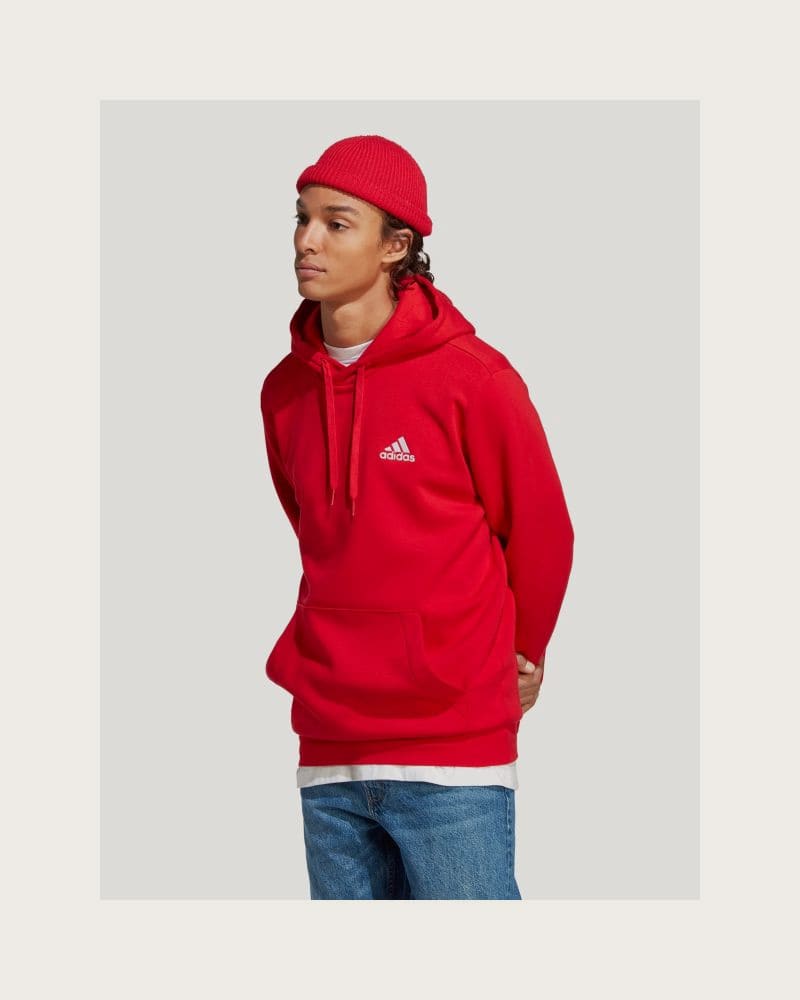 Pánska mikina s kapucňou ADIDAS M FEELCOZY HD-H47018-Red – fotka 3