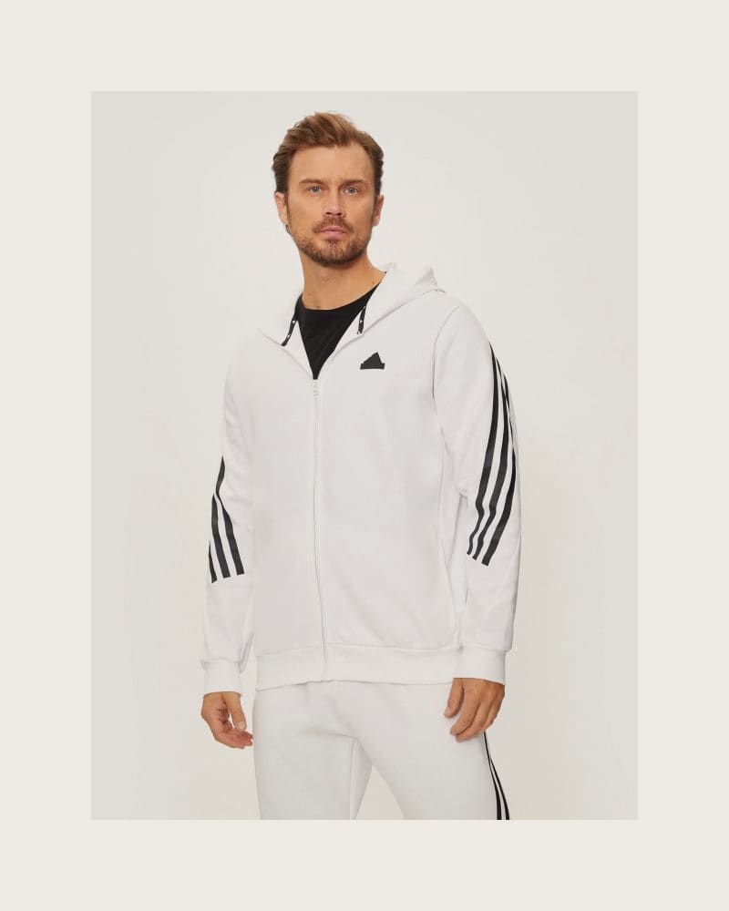 Pánska mikina so zipsom ADIDAS M FI 3S FZ-JJ4158-White – fotka 2