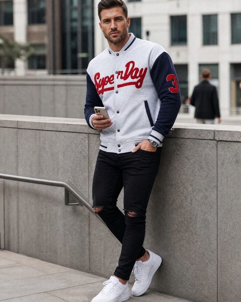 Šedá baseballová mikina – fotka 3