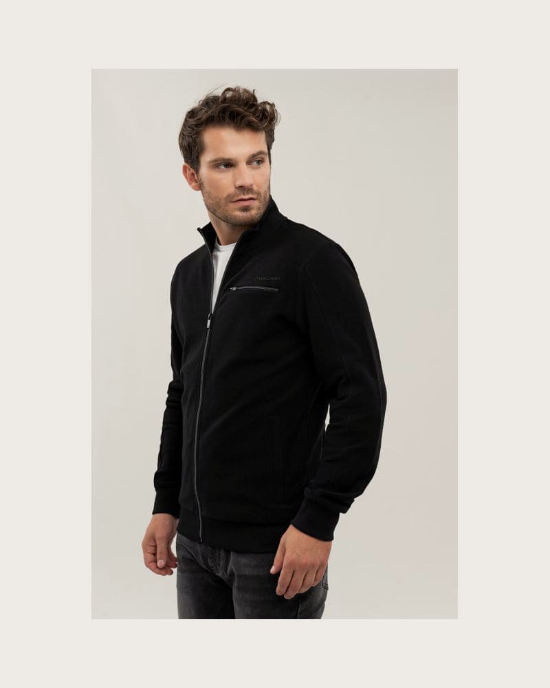 Pánska mikina so zipsom VOLCANO ARSEN-700-BLACK – fotka 2