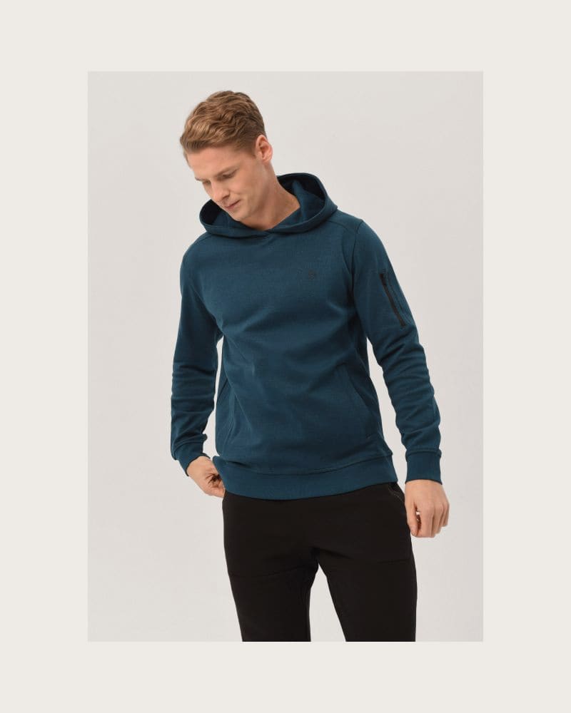 Pánska mikina s kapucňou VOLCANO FEEL-601-BLUE – fotka 2