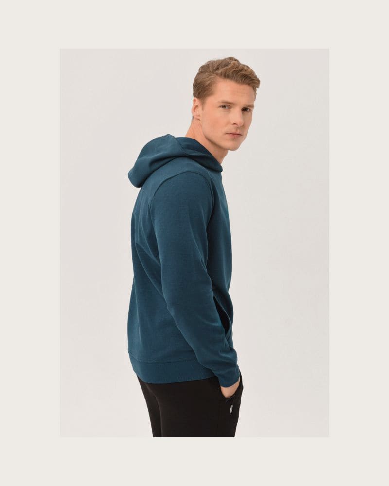 Pánska mikina s kapucňou VOLCANO FEEL-601-BLUE – fotka 3
