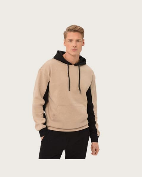 Pánska mikina s kapucňou VOLCANO BLOCK-102-BEIGE