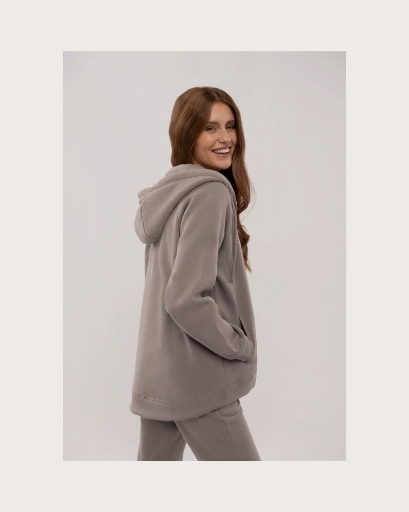 Dámska zateplená mikina so zipsom VOLCANO TIFFI-102-BEIGE – fotka 2