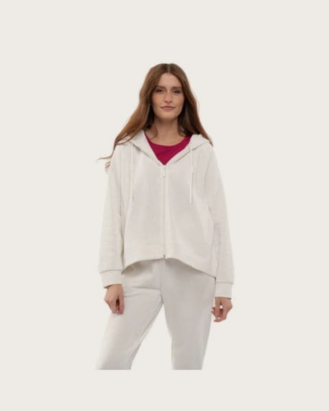 Dámska zateplená mikina so zipsom VOLCANO TIFFI-101-CREAM