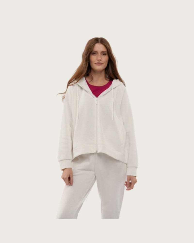Dámska zateplená mikina so zipsom VOLCANO TIFFI-101-CREAM