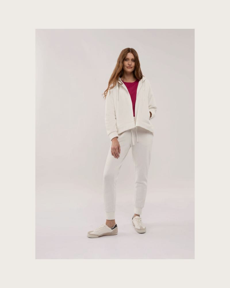 Dámska zateplená mikina so zipsom VOLCANO TIFFI-101-CREAM – fotka 4