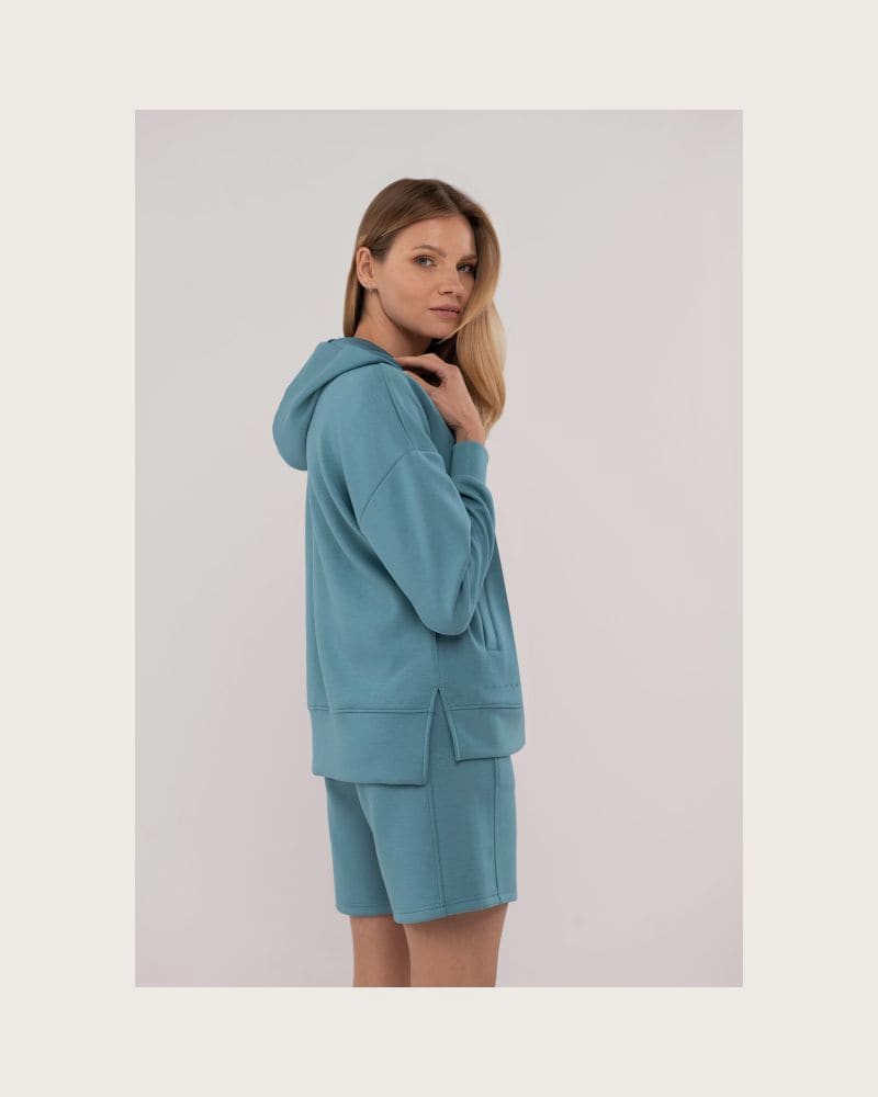 Dámska mikina so zipsom VOLCANO FLORENCE-603-TURQUOISE – fotka 2