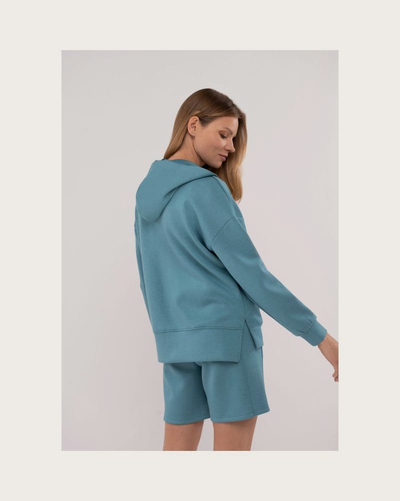 Dámska mikina so zipsom VOLCANO FLORENCE-603-TURQUOISE – fotka 3