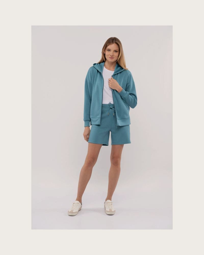 Dámska mikina so zipsom VOLCANO FLORENCE-603-TURQUOISE – fotka 4