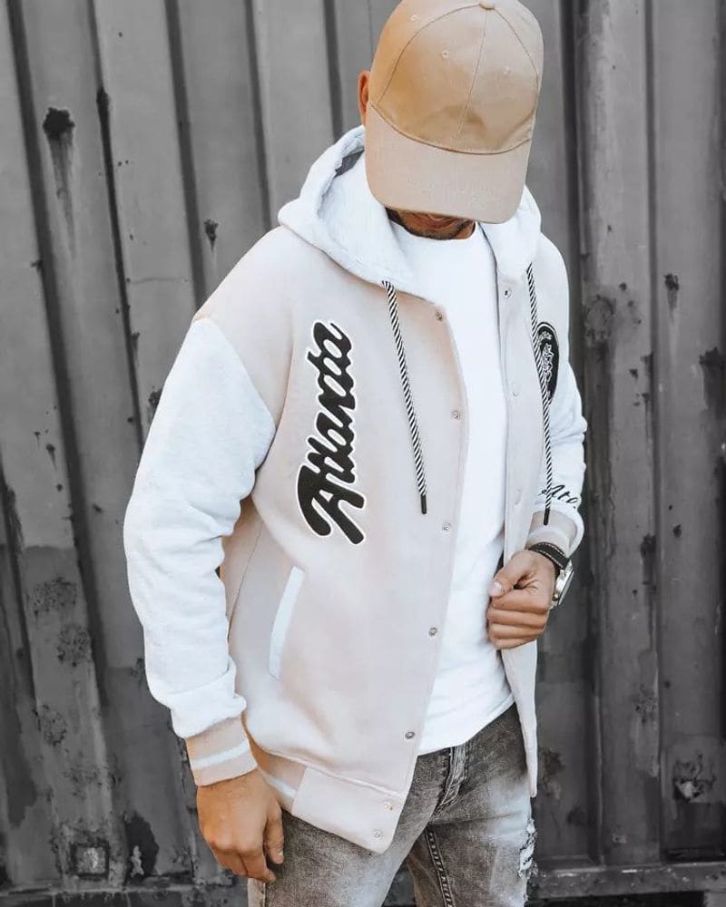 Originálna kamelová baseball mikina s kapucňou – fotka 5