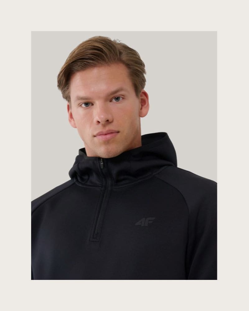 Pánska mikina s kapucňou 4F SWEATSHIRT FNK M457-20S-DEEP BLACK – fotka 2