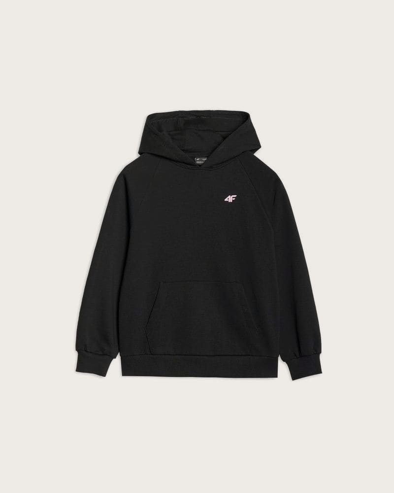 Dievčenská mikina s kapucňou 4F JUNIOR SWEATSHIRT F1478-20S-DEEP BLACK – fotka 5