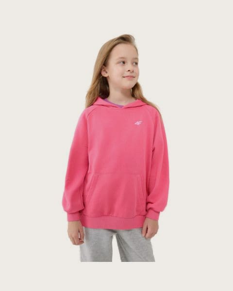 Dievčenská mikina s kapucňou 4F JUNIOR SWEATSHIRT F1478-54S-PINK