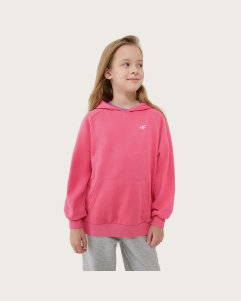 Dievčenská mikina s kapucňou 4F JUNIOR SWEATSHIRT F1478-54S-PINK