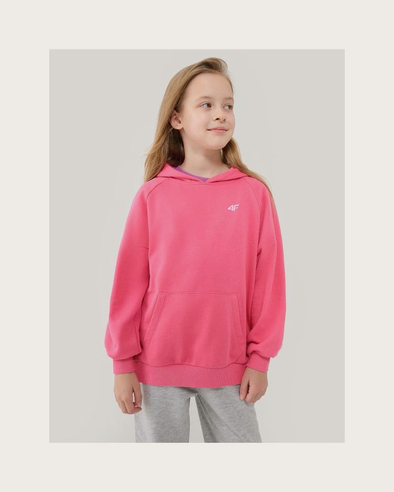 Dievčenská mikina s kapucňou 4F JUNIOR SWEATSHIRT F1478-54S-PINK – fotka 2