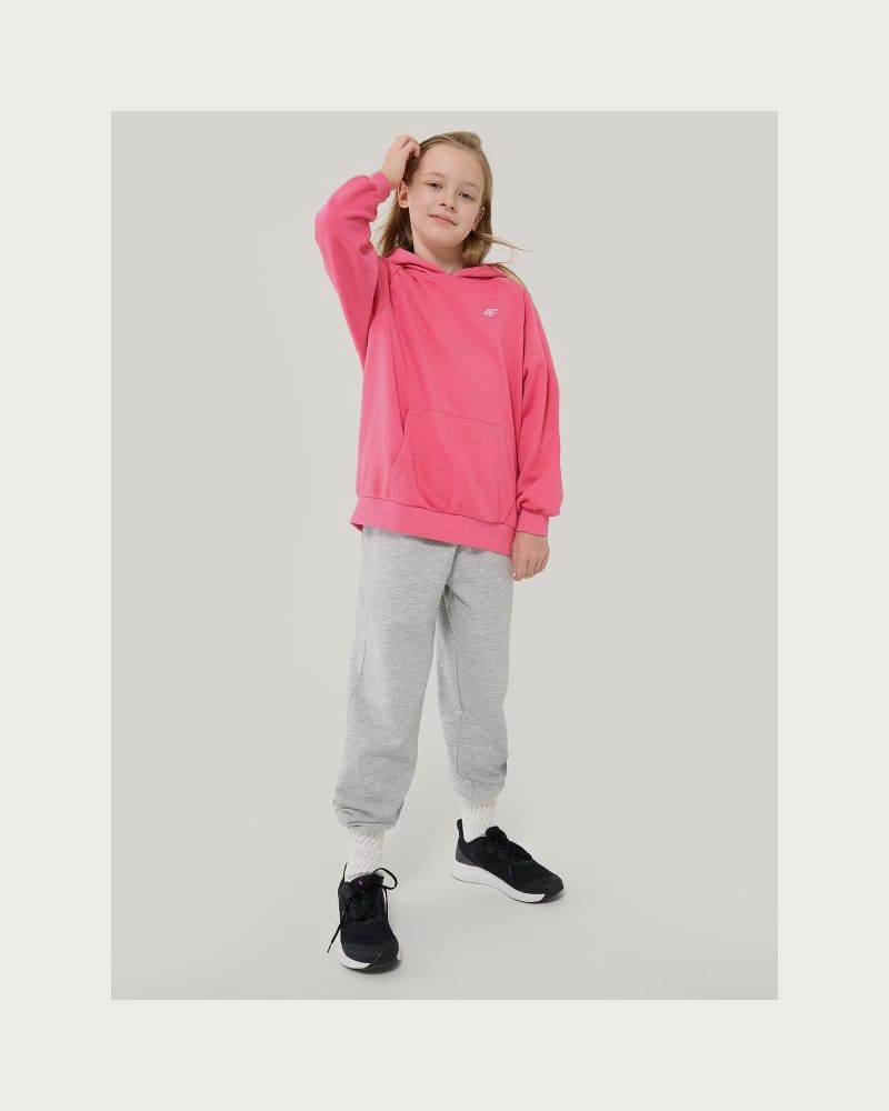 Dievčenská mikina s kapucňou 4F JUNIOR SWEATSHIRT F1478-54S-PINK – fotka 5