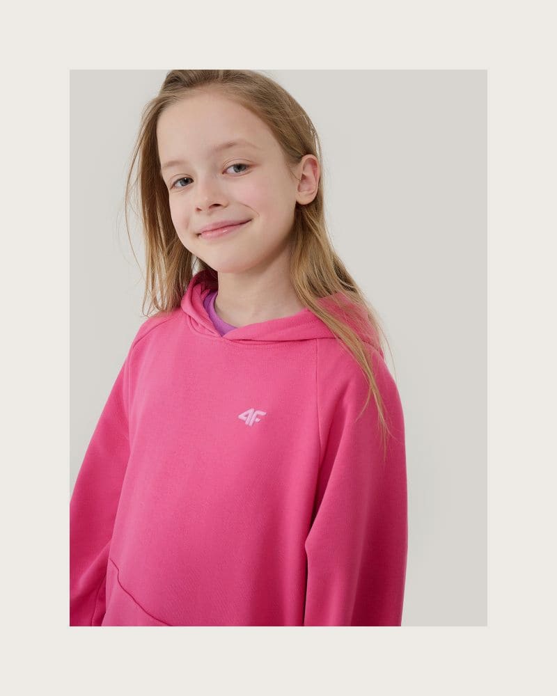 Dievčenská mikina s kapucňou 4F JUNIOR SWEATSHIRT F1478-54S-PINK – fotka 7
