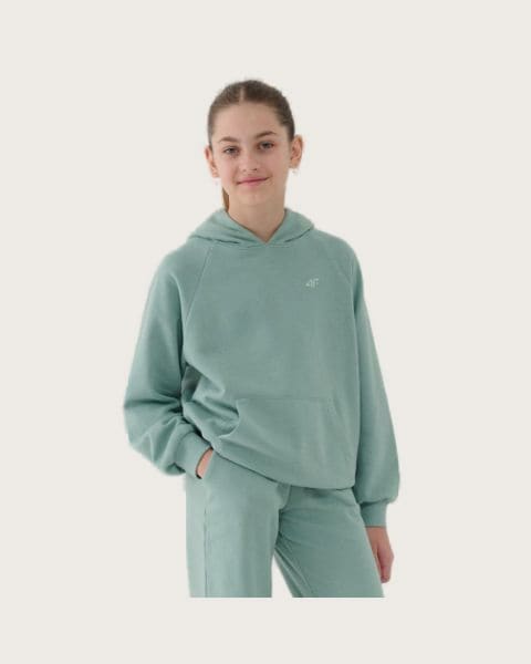 Dievčenská mikina s kapucňou 4F JUNIOR SWEATSHIRT F1478-47S-MINT