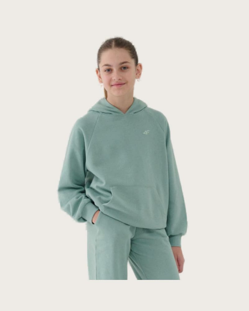 Dievčenská mikina s kapucňou 4F JUNIOR SWEATSHIRT F1478-47S-MINT