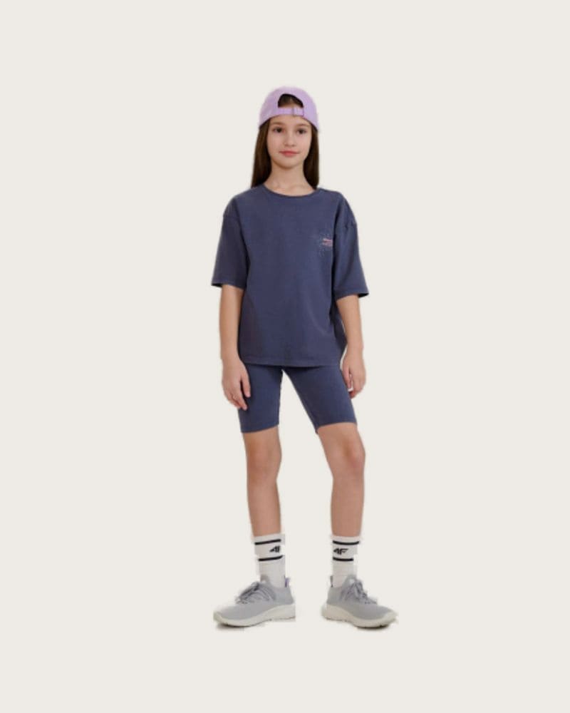 Dievčenské tréningové kraťasy 4F JUNIOR SHORT TIGHTS CAS F001-22S-ANTHRACITE