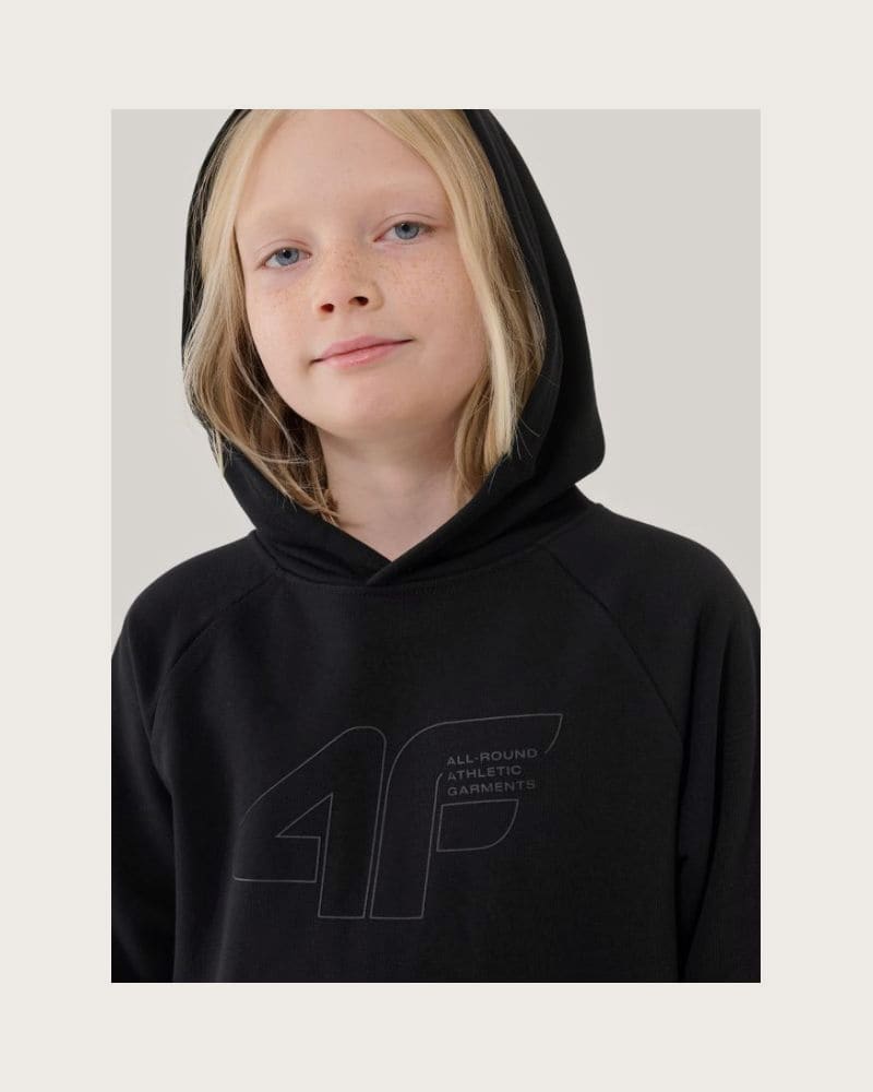 Chlapčenská mikina s kapucňou 4F JUNIOR SWEATSHIRT M1712-20S-DEEP BLACK – fotka 2
