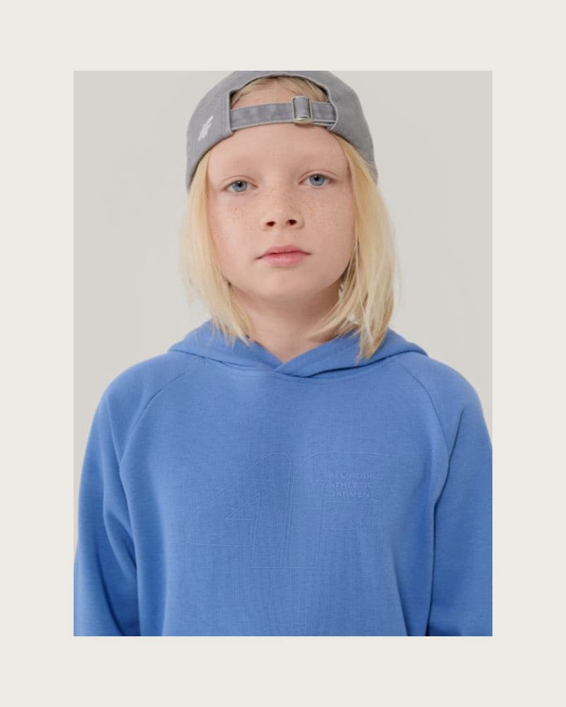 Chlapčenská mikina s kapucňou 4F JUNIOR SWEATSHIRT M1712-34S-LIGHT BLUE – fotka 2