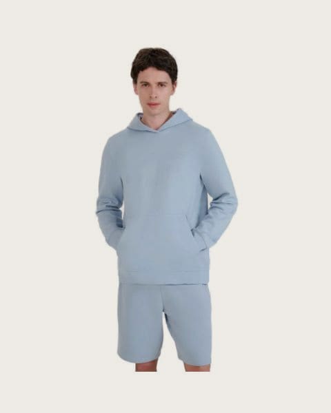 Pánska mikina s kapucňou 4F SWEATSHIRT M1621-34S-LIGHT BLUE