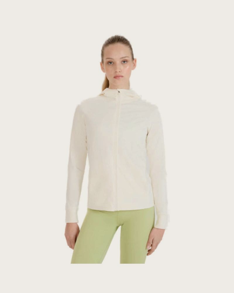 Dámska tréningová mikina so zipsom 4F SWEATSHIRT FNK F467-11S-OFF WHITE