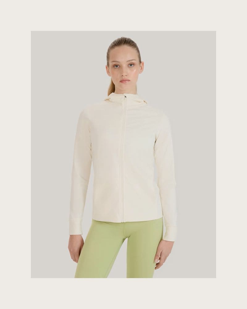 Dámska tréningová mikina so zipsom 4F SWEATSHIRT FNK F467-11S-OFF WHITE – fotka 2