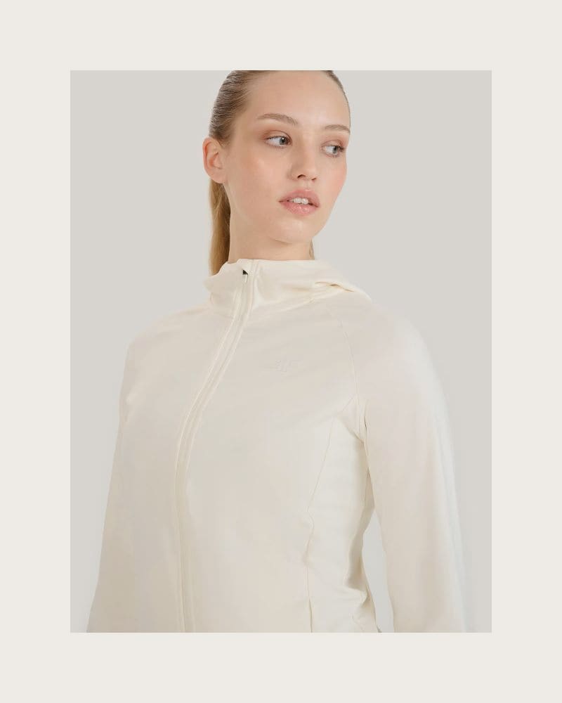 Dámska tréningová mikina so zipsom 4F SWEATSHIRT FNK F467-11S-OFF WHITE – fotka 7
