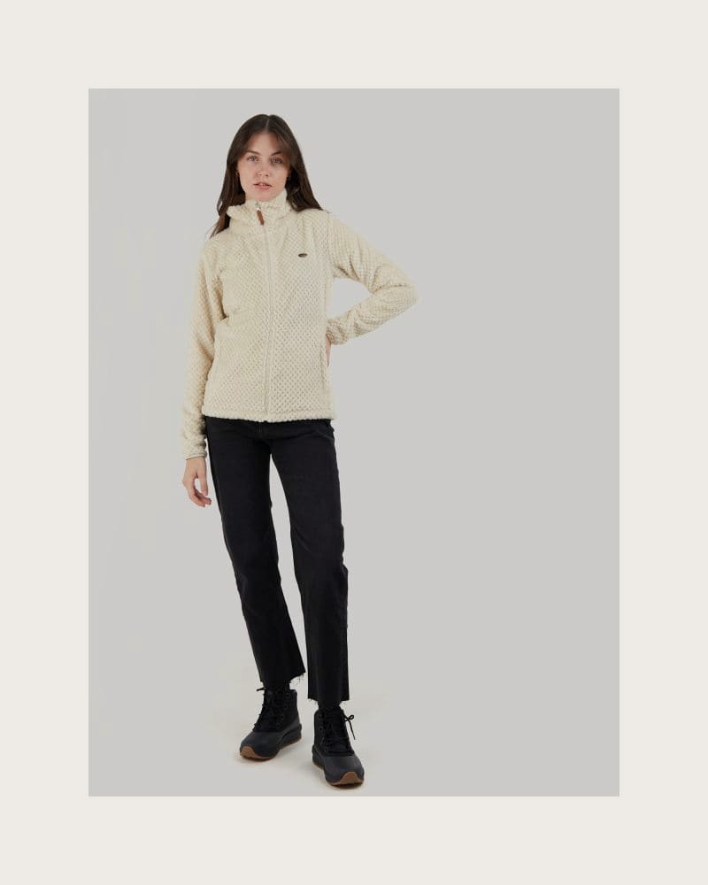 Dámska mikina so zipsom FUNDANGO Shiren Fleece Jacket-150-butter – fotka 3