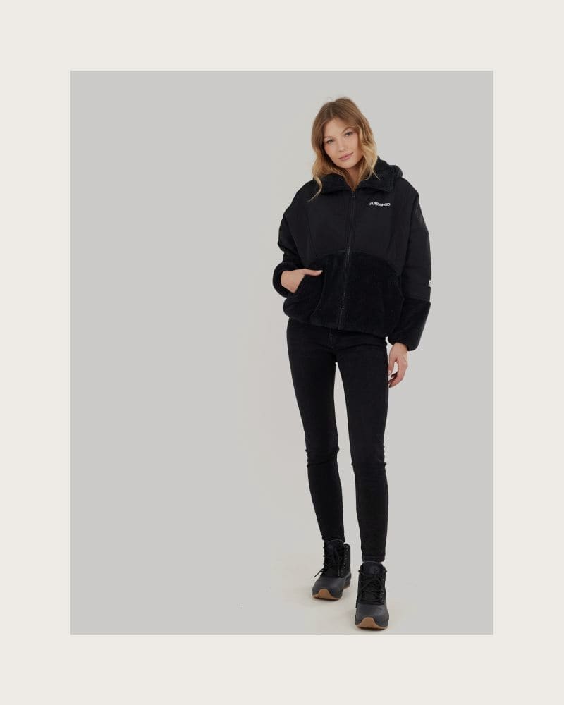 Dámska mikina so zipsom FUNDANGO Sansa Hybrid Jacket-780-antracit – fotka 4