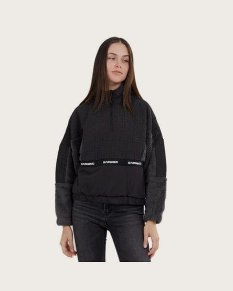 Dámska flisová mikina FUNDANGO Calypso Hybrid Pullover-890-black