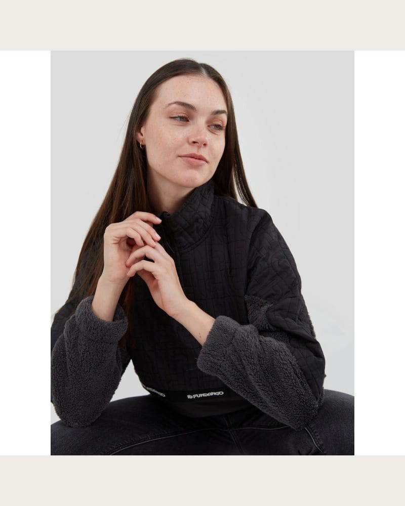 Dámska flisová mikina FUNDANGO Calypso Hybrid Pullover-890-black – fotka 5