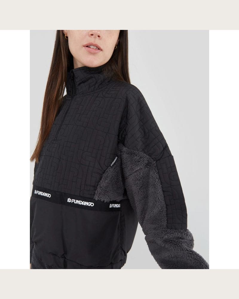Dámska flisová mikina FUNDANGO Calypso Hybrid Pullover-890-black – fotka 7