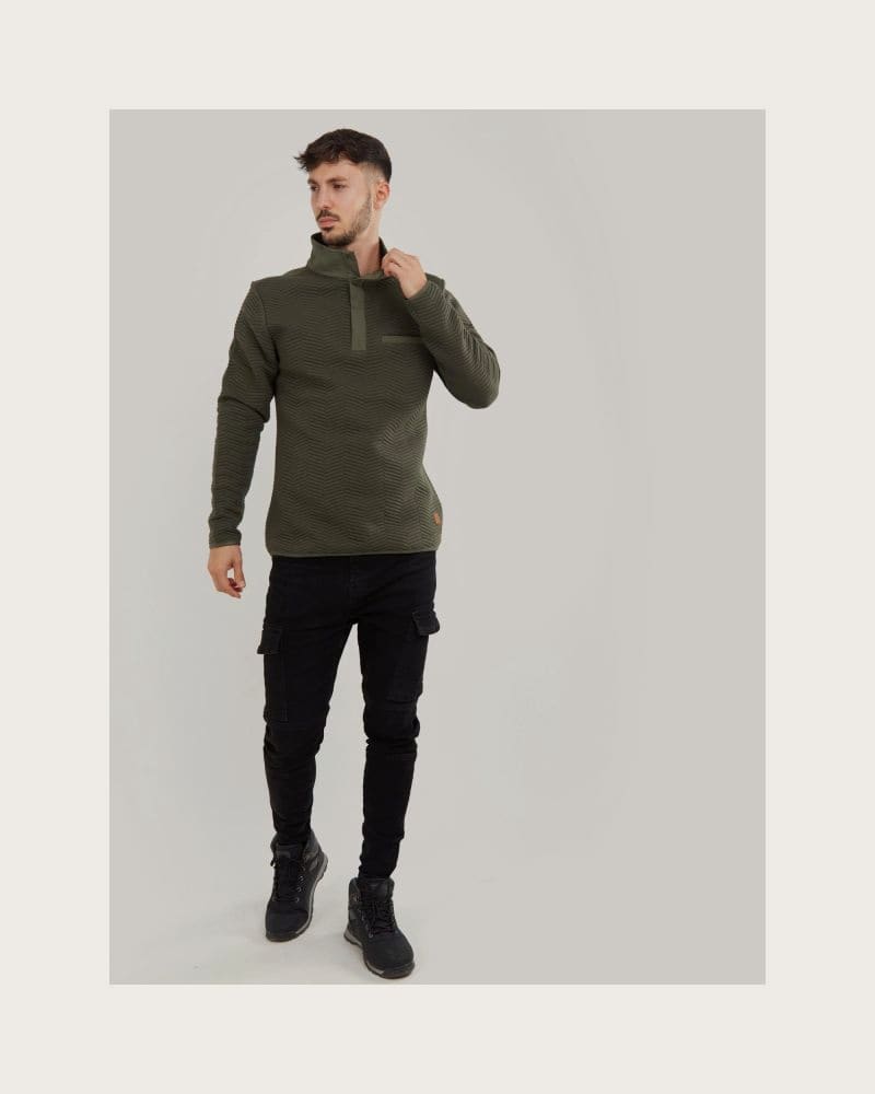 Pánska mikina FUNDANGO Vertigo Sweatshirt-590-oliv – fotka 3