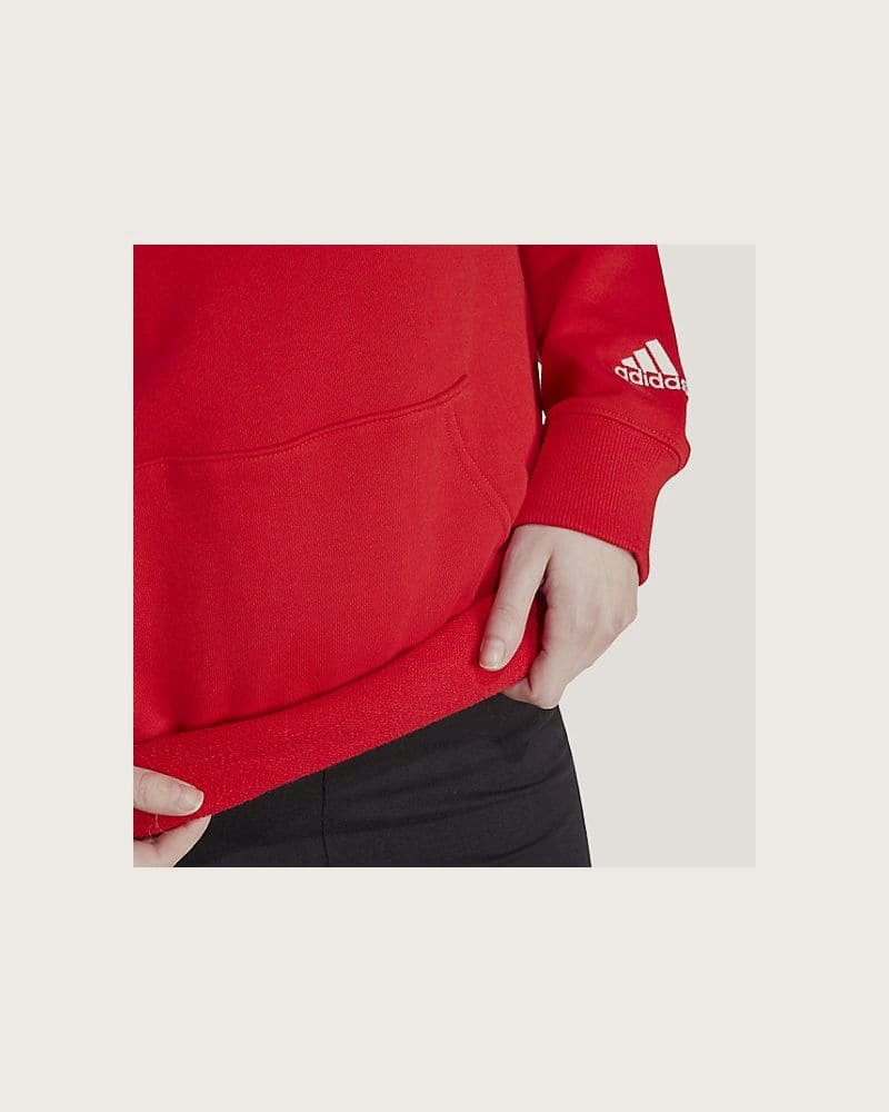 Dámska mikina s kapucňou ADIDAS W LIN FT HD-IY9187-Red – fotka 4