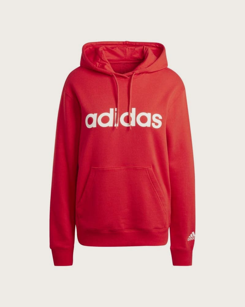 Dámska mikina s kapucňou ADIDAS W LIN FT HD-IY9187-Red – fotka 5
