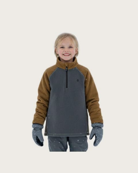 Detská flisová mikina COLOR KIDS Fleece Stretch - Colorblock-7842-Stormy Weather