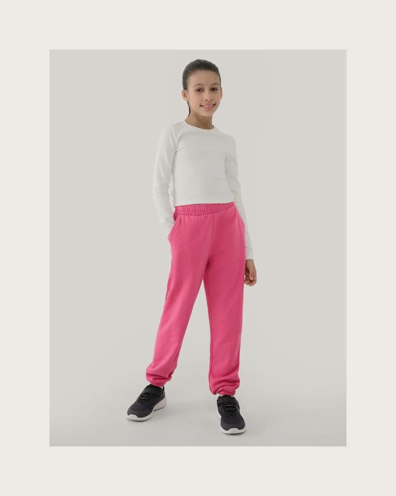 Dievčenské tepláky 4F JUNIOR TROUSERS CAS F0950-54S-PINK – fotka 3