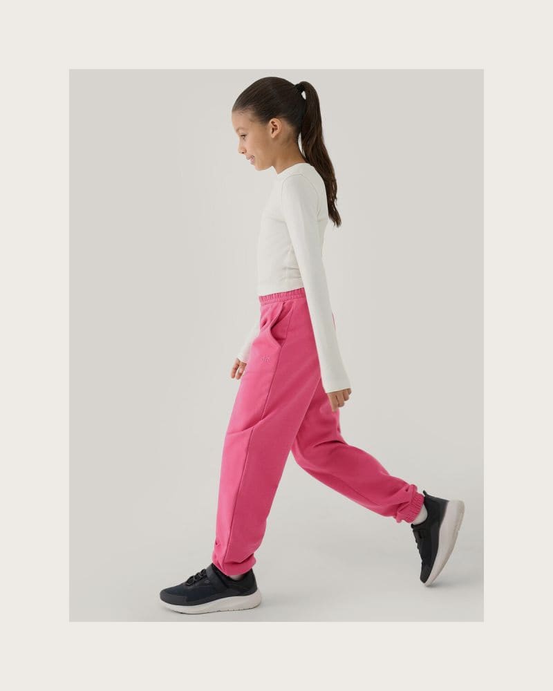 Dievčenské tepláky 4F JUNIOR TROUSERS CAS F0950-54S-PINK – fotka 5