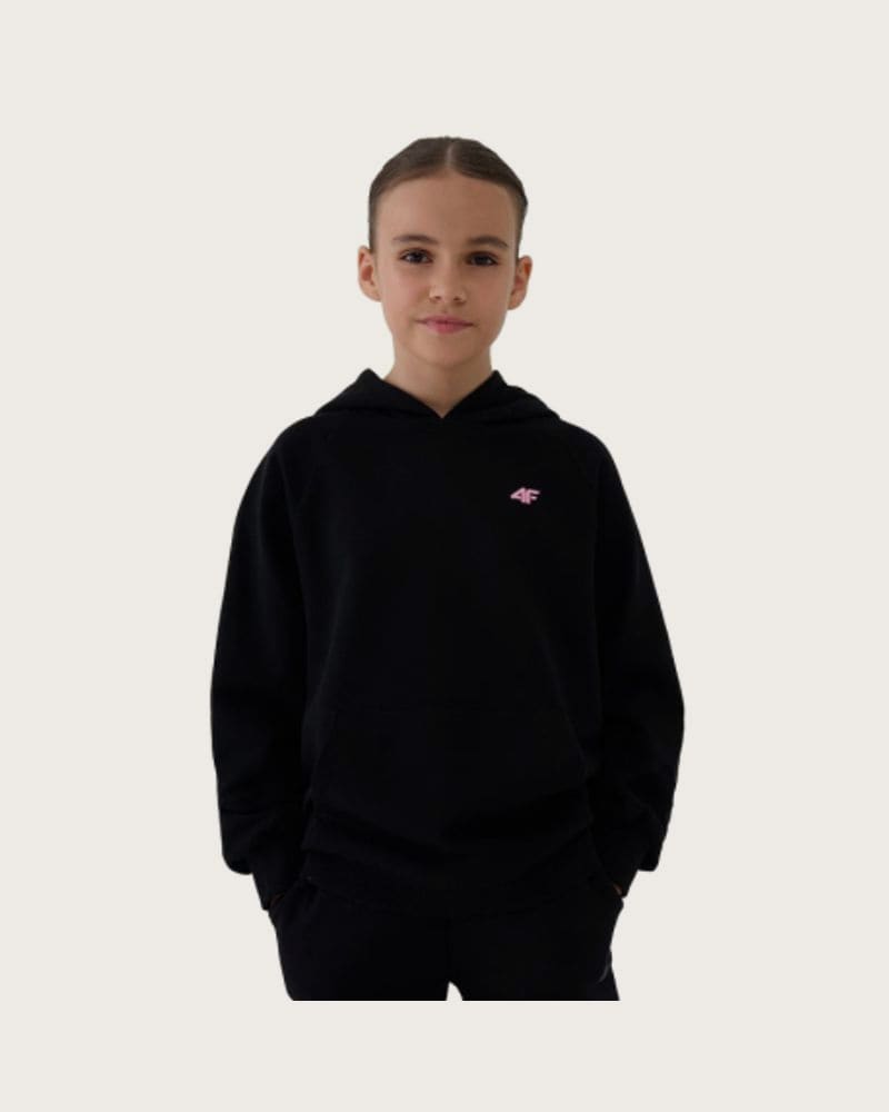 Dievčenská mikina s kapucňou 4F JUNIOR SWEATSHIRT F1478-20S-DEEP BLACK