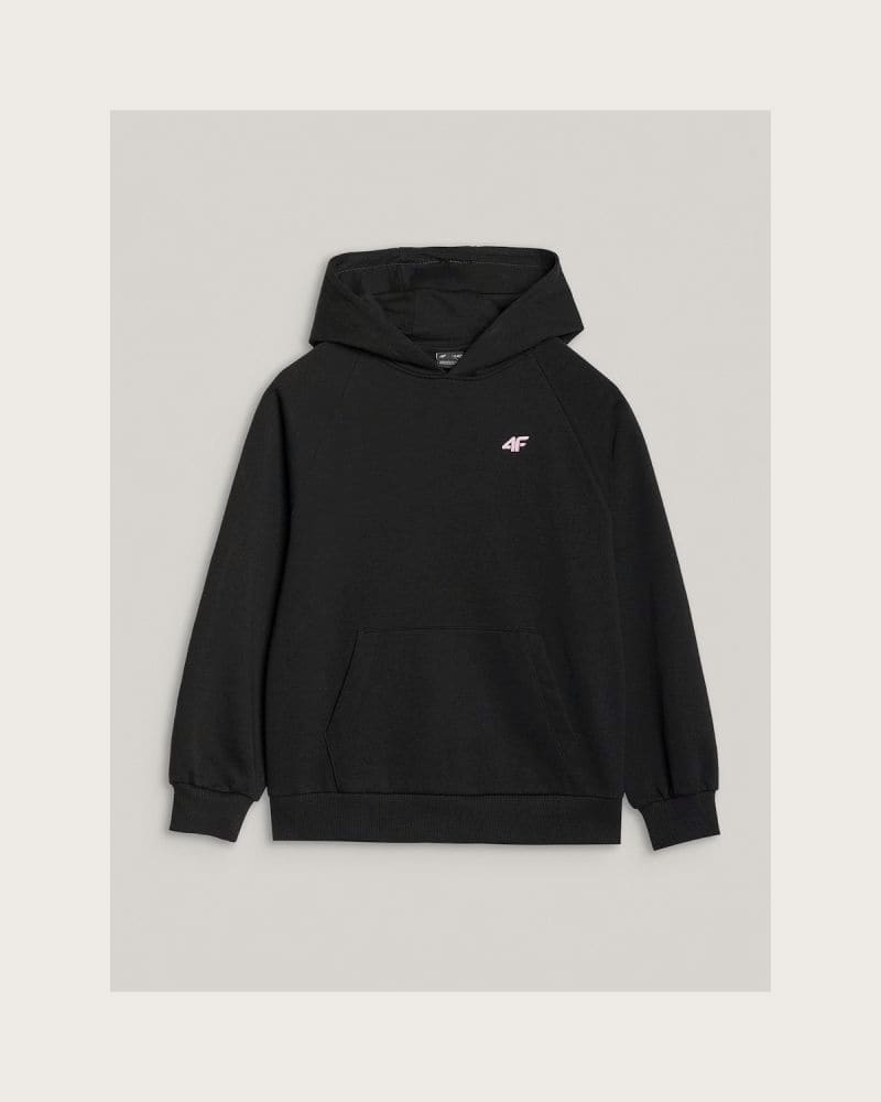 Dievčenská mikina s kapucňou 4F JUNIOR SWEATSHIRT F1478-20S-DEEP BLACK – fotka 6