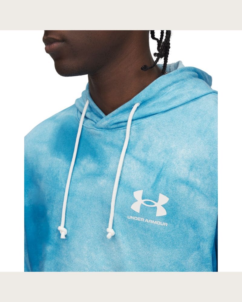 Pánska mikina s kapucňou UNDER ARMOUR UA Rival Terry AOP Hood Q1-BLU – fotka 2
